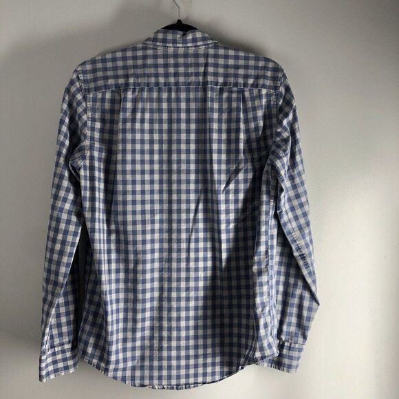 George Classic Fit Men’s Size Small (34-36) Gingham Gray Blue Button Down Shirt - Picture 11 of 16